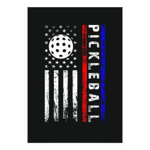Pickleball Lovers 4th of July American Flag Photo Print