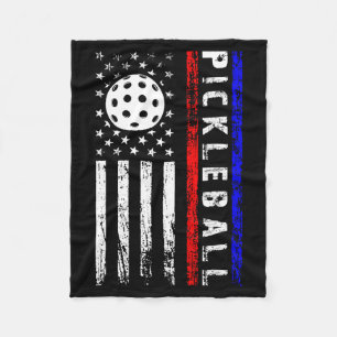 Pickleball lovers 4th of july american flag pickle fleece blanket