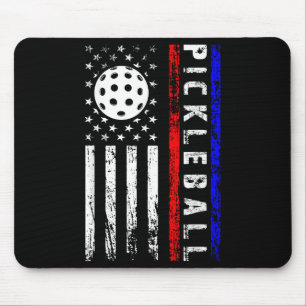 Pickleball Lovers 4th Of July American Flag Pickle Mouse Pad