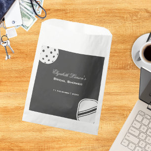 Pickleball Lovers Bridal Shower Black & White Favour Bag