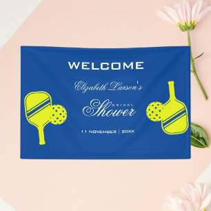 Pickleball Lovers Bridal Shower Neon Blue Banner