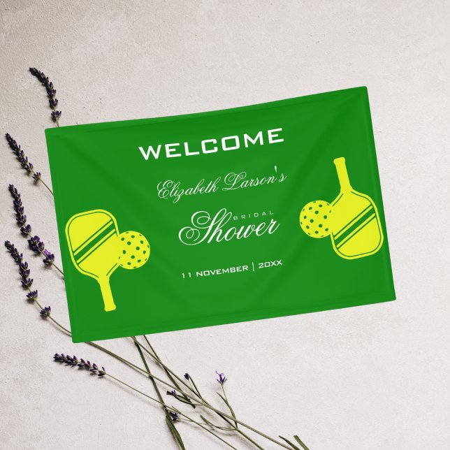 Pickleball Lovers Bridal Shower Neon Theme Banner (Creator Uploaded)