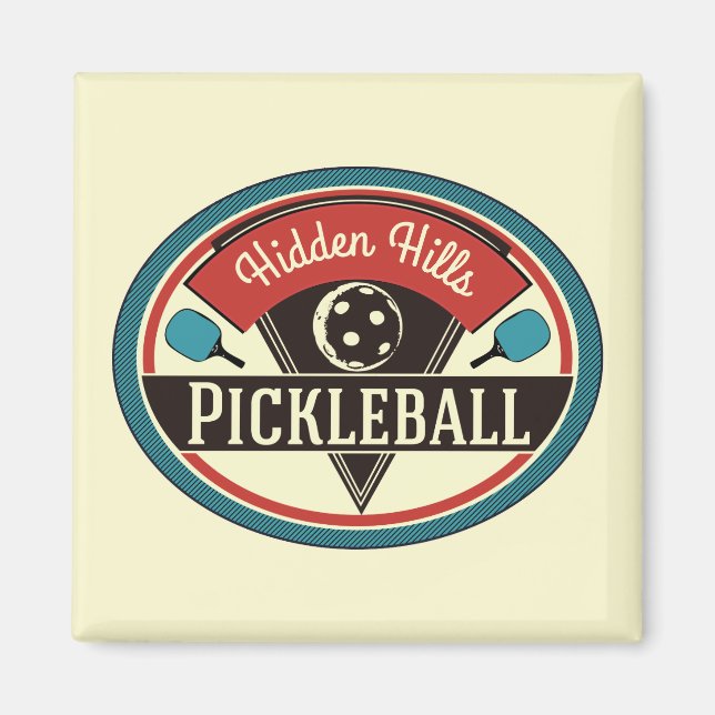 Pickleball Magnet - Vintage Design (Front)