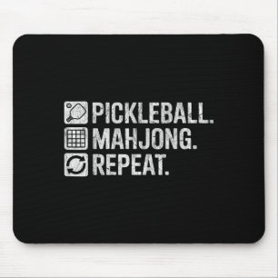 Pickleball mahjong repeat funny game lover quote  mouse pad