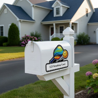 Pickleball mailbox address sticker