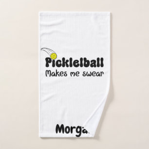 Pickleball Makes Me Swear – Funny Pickleball Hand Towel