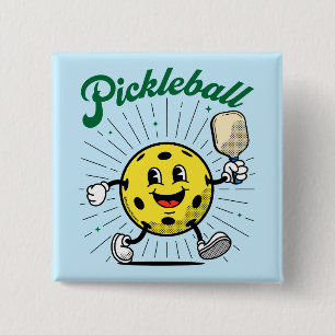 PICKLEBALL MASCOT by PickleballPlayerz 15 Cm Square Badge