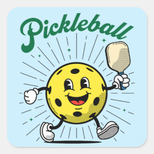 PICKLEBALL MASCOT by PickleballPlayerz Square Sticker