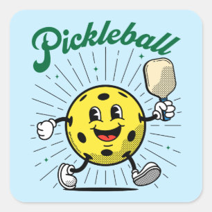 PICKLEBALL MASCOT by PickleballPlayerz Square Sticker