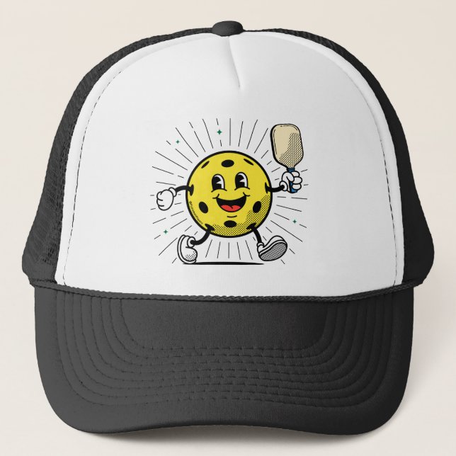 PICKLEBALL MASCOT TRUCKER HAT (Front)