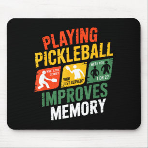 Pickleball memory improvement humor retro player mouse pad