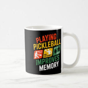 Pickleball memory improvement humour retro player coffee mug