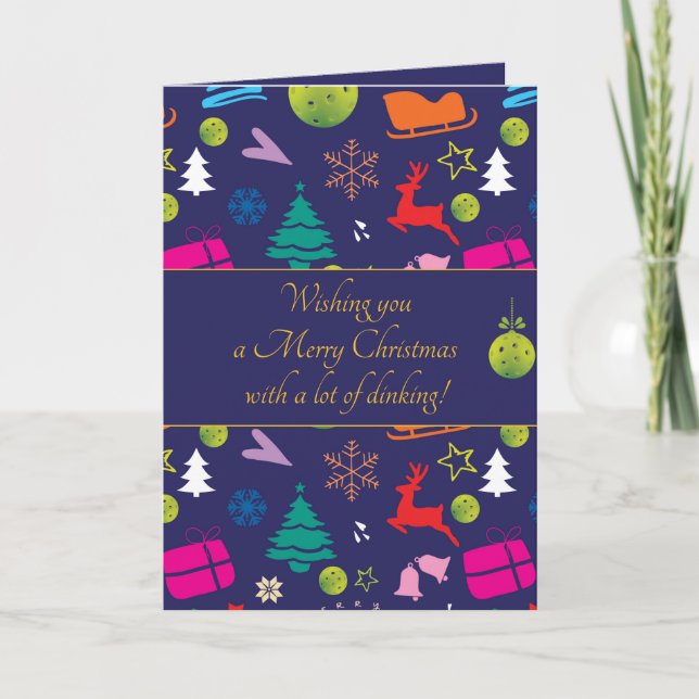  Pickleball🎄 Merry Christmas, custom text Card (Front)