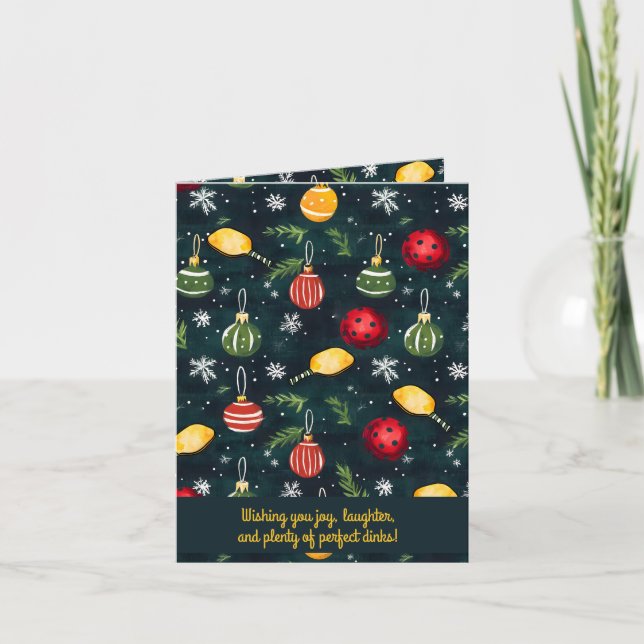 Pickleball🎄 Merry Christmas, custom text Holiday Card (Front)
