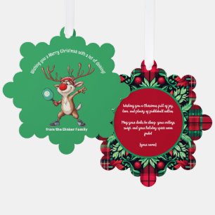 Pickleball🎄 Merry Christmas, custom text Tree Decoration Card