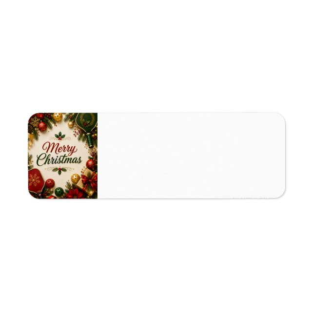 Pickleball Merry Christmas  Return Address Label (Front)