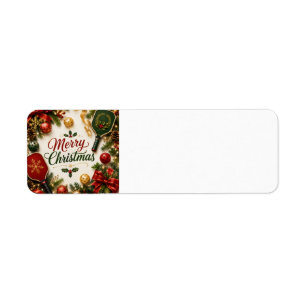 Pickleball Merry Christmas Return Address Label