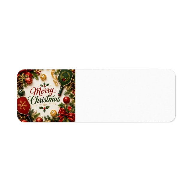 Pickleball Merry Christmas  Return Address Label (Front)