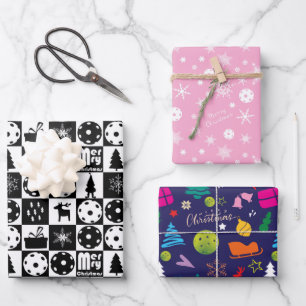  Pickleball🎄 Merry Christmas  Wrapping Paper Shee