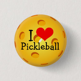 Pickleball Mini Button: I Love Pickleball 3 Cm Round Badge