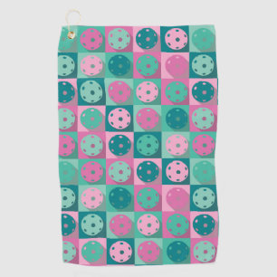 Pickleball (minty green and pink) golf towel