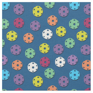 Pickleball - mix on classic blue fabric