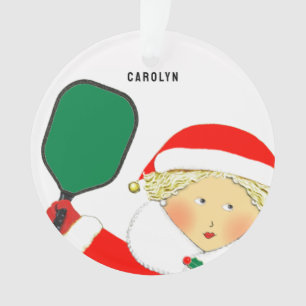 Pickleball Mrs. Claus Collectable Ornament
