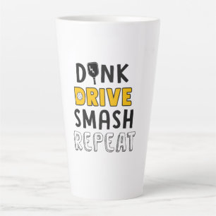 Pickleball Mug, Dink Drive Smash Repeat Latte Mug