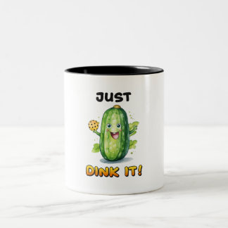 Pickleball Mug, Funny, Cute Pickleball Item Two-Tone Coffee Mug