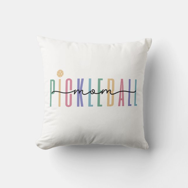 Pickleball Mum Colourful Cushion (Front)