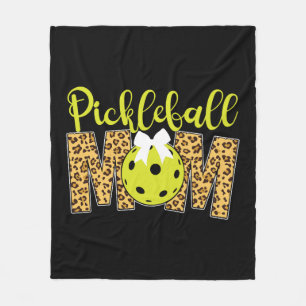 Pickleball Mum Mother Leopard Fleece Blanket