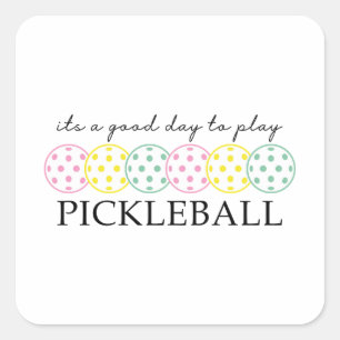 Pickleball Mum Player Paddle Sport Square Sticker