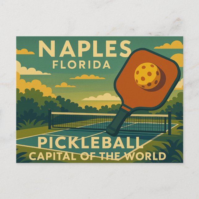 Pickleball Naples Florida Holiday Postcard (Front)
