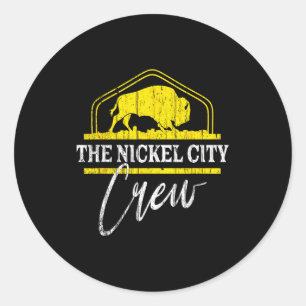Pickleball nickel city crew buffalo 716 wny team classic round sticker