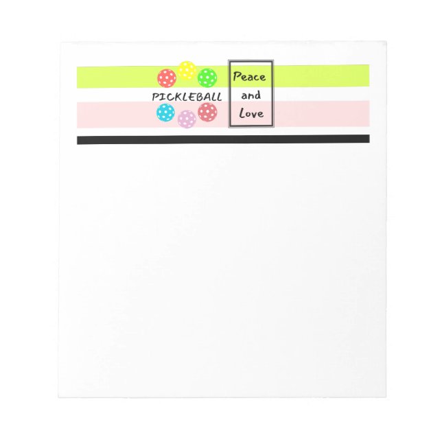 Pickleball Notepad. Funny Pickleball Notepad. Notepad (Front)
