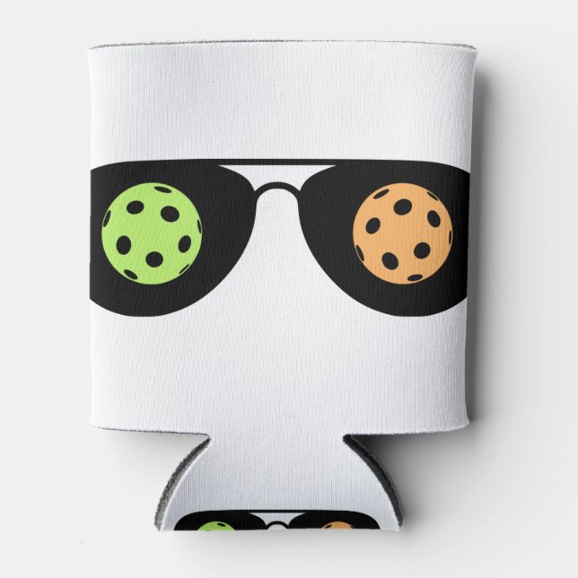 Pickleball on My Mind (sunglasses + balls) Can Cooler (Front)