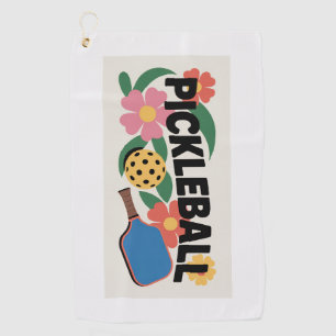 Pickleball Paddle And Ball Floral Sports Towel