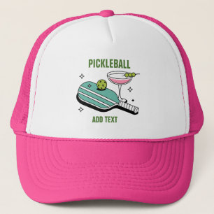 Pickleball Paddle and Cocktail Trucker Hat