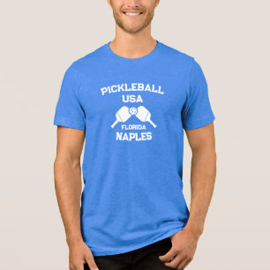 Pickleball Paddle Ball Naples Florida USA Custom  Tri-Blend Shirt