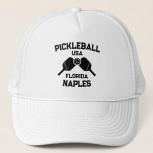 Pickleball Paddle Ball Naples Florida USA Custom Trucker Hat