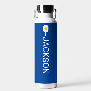 Pickleball Paddle, Ball Personalised Name Text  Water Bottle