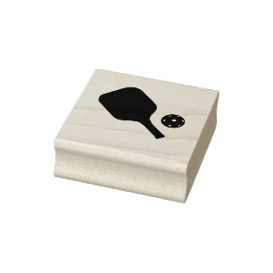 Pickleball paddle & ball rubber stamp