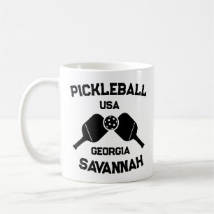 Pickleball Paddle & Ball Savannah Georgia Custom Coffee Mug