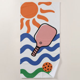 Pickleball Paddle Ball Vacation Coach Beach Towel