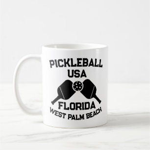 Pickleball Paddle Ball West Palm Beach USA Custom  Coffee Mug