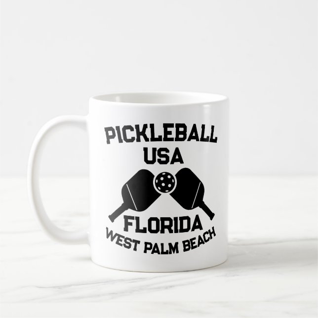 Pickleball Paddle Ball West Palm Beach USA Custom  Coffee Mug (Left)