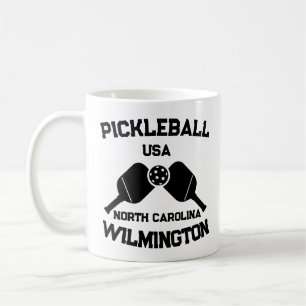 Pickleball Paddle & Ball Wilmington NC USA Custom Coffee Mug