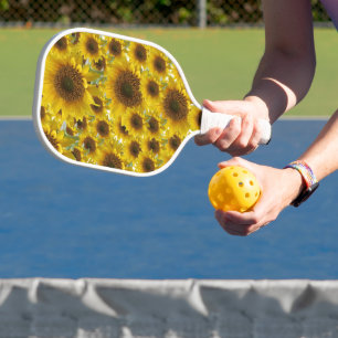 Pickleball Paddle Cute Floral Sunflower 