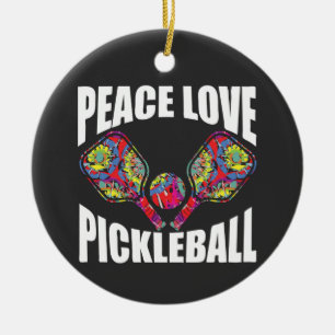 Pickleball Paddle Design Ceramic Ornament