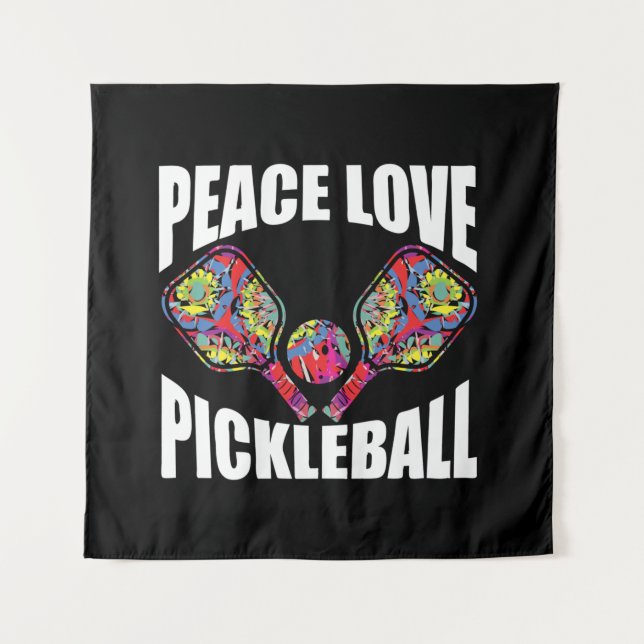 Pickleball Paddle Design Tapestry (Front)